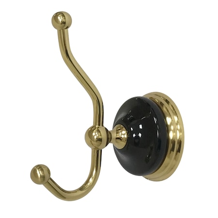 Kingston Brass BA9117PB Water Onyx Robe Hook, Polished Brass BA9117PB